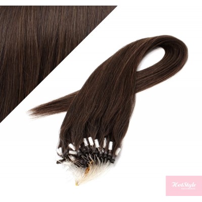 40cm Micro ring/easy loop haare REMY - dunkelbraun