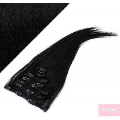 40cm REMY Clip In Haar - schwarz