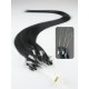 24" (60cm) Micro ring human hair extensions – black
