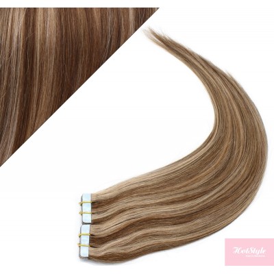 40cm Tape in Haare REMY - dunkle Strähnchen