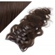 50cm wellige REMY Clip In Haare - dunkelbraun