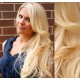 20" (50cm) Clip in wavy human REMY hair - the lightest blonde