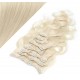 50cm wellige REMY Clip In Haare - platin