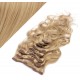 50cm wellige REMY Clip In Haare - naturblond/hellblond