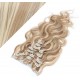 50cm wellige REMY Clip In Haare - helle Strähnchen