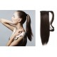 Clip in ponytail wrap / braid hair extension 24" straight - dark brown