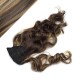 Lockige Clip In Pferdeschwanz/Zopf, 100% japanische Kanekalon Fasern, 60 cm – dunkle Strähnchen