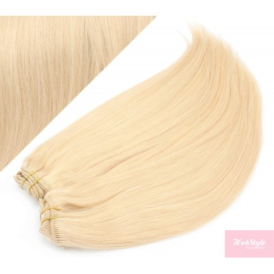 43 cm gerade REMY Clip In Deluxe Haare - weißblond