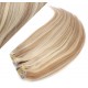 43 cm gerade REMY Clip In Deluxe Haare - helle Strähnchen