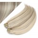 43 cm gerade REMY Clip In Deluxe Haare - platin/hellbraun