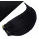 63 cm gerade REMY Clip In Deluxe Haare - schwarz
