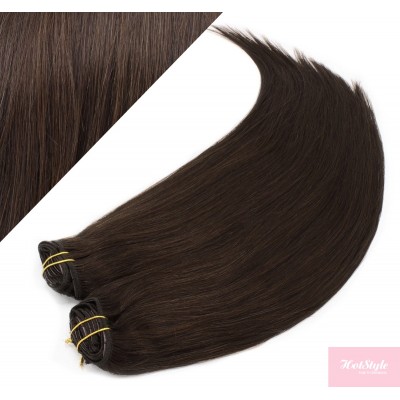 73 cm gerade REMY Clip In Deluxe Haare - dunkelbraun