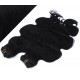 53 cm wellige REMY Clip In Deluxe Haare - schwarz