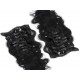 53 cm wellige REMY Clip In Deluxe Haare - schwarz