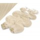 53 cm wellige REMY Clip In Deluxe Haare - platin