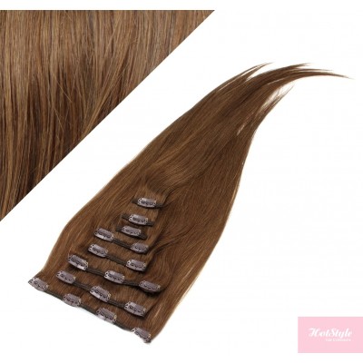 40cm REMY Clip In Haar - mittelbraun