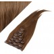 40cm REMY Clip In Haar - mittelbraun