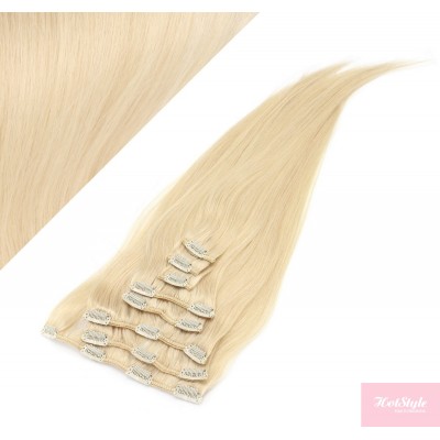 40cm REMY Clip In Haar - weißblond