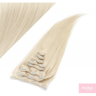 40cm REMY Clip In Haar - platin