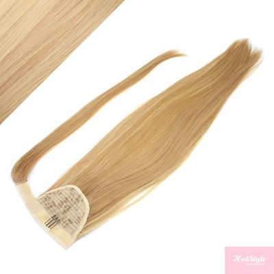 Gerade Clip In Pferdeschwanz/Zopf, 100% japanische Kanekalon Fasern, 60cm – naturblond/hellblond