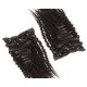 53 cm lockige REMY Clip In Deluxe Haare - schwarz natürlich