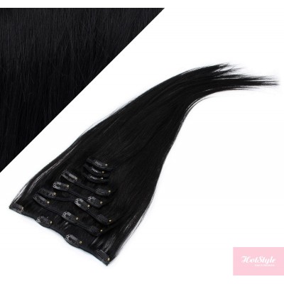 50cm REMY Clip In Haar - schwarz