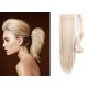 Clip in human hair ponytail wrap hair extension 20" straight - platinum blonde