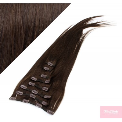 50cm REMY Clip In Haar - dunkelbraun