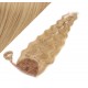 Wellige Clip Pferdeschwanz/Zopf, 100% Remy Menschenhaar, 50 cm - naturblond/hellblond