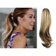 Clip in human hair ponytail wrap hair extension 24" wavy - mixed blonde