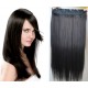 16 inches one piece full head 5 clips clip in hair weft extensions straight – black