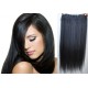 24˝ one piece full head clip in hair weft extension straight – black