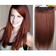 24˝ one piece full head clip in hair weft extension straight – black