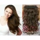 16˝ one piece full head clip in hair weft extension wavy – black