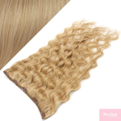 Wellige Remy Clip-In Haarteil, 43cm – naturblond