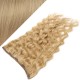 Wellige Remy Clip-In Haarteil, 43cm – naturblond