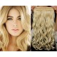 16˝ one piece full head clip in hair weft extension wavy – black