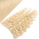 Wellige Remy Clip-In Haarteil, 43cm – weißblond