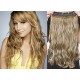 16˝ one piece full head clip in hair weft extension wavy – black