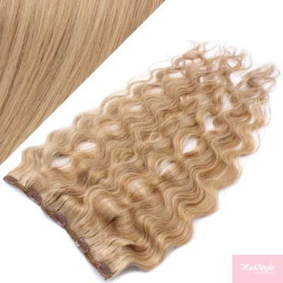 Wellige Remy Clip-In Haarteil, 43cm – naturblond/hellblond