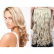 16˝ one piece full head clip in hair weft extension wavy – black