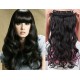 20˝ one piece full head clip in hair weft extension wavy – black