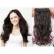 20˝ one piece full head clip in hair weft extension wavy – black