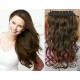 20˝ one piece full head clip in hair weft extension wavy – black