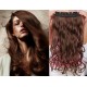 24˝ one piece full head clip in hair weft extension wavy – black