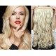 24˝ one piece full head clip in hair weft extension wavy – black