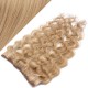 Wellige Remy Clip-In Haarteil, 63cm – naturblond/hellblond