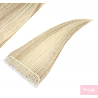 Gerade Clip In Tresse, Kanekalon Fasern, 63 cm – platin/hellbraun