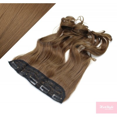 Wellige Clip In Tresse, Kanekalon Fasern, 63 cm – mittelbraun