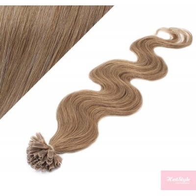 Wellige 60 cm REMY haar europäischen typs für die Keratinmethode - hellbraun